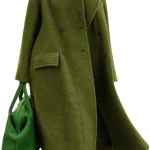 Women Oversized Long Winter Coats Warm Wool Blend Pea Trench Coat Overcoat