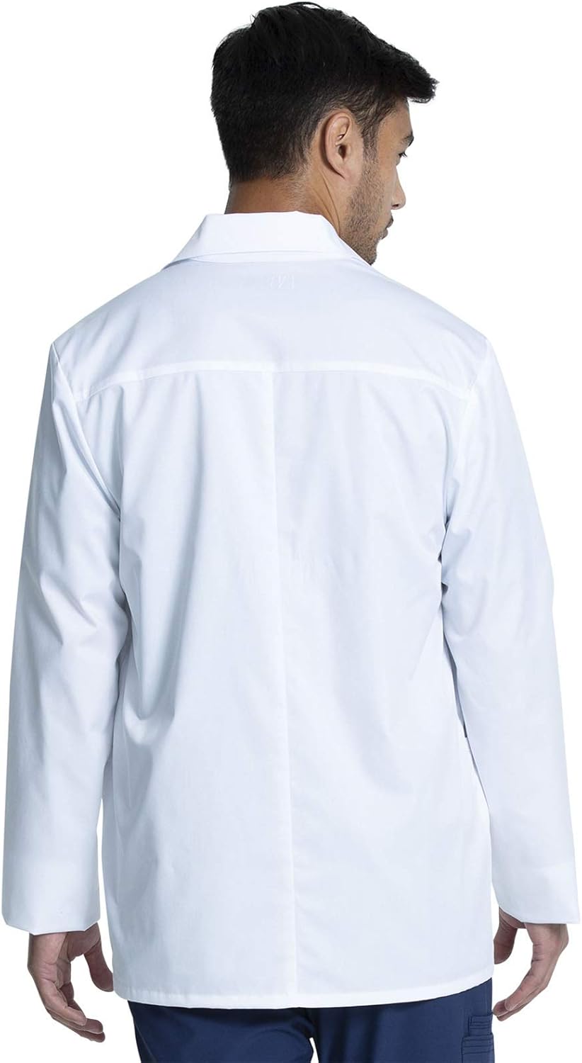 Mens Lab Coat 30" Men's Consultation White Coat Durable, Mechanical Stretch - CK401 - Image 4