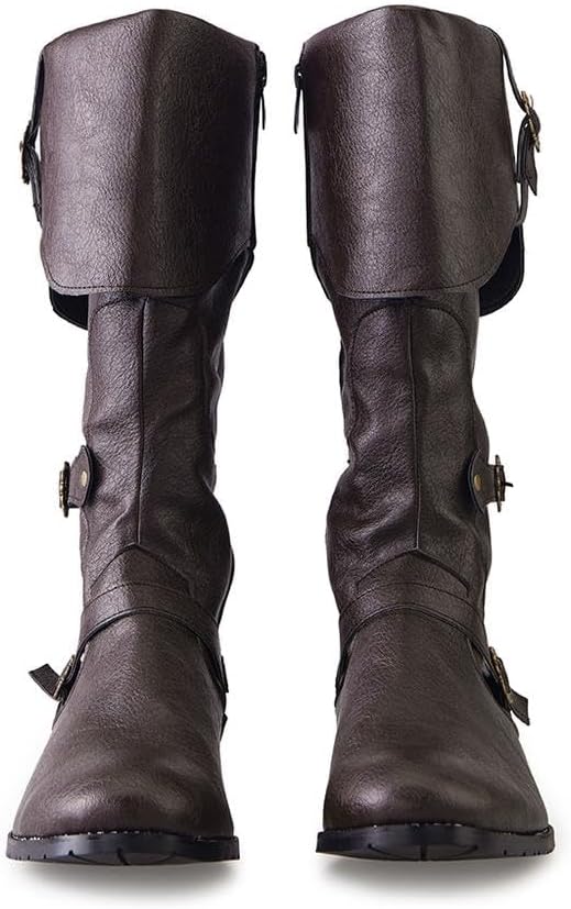 Men's Faux Leather Medieval Boots Viking Pirate Costume Boots Renaissance Faire Cosplay Shoes - Image 3