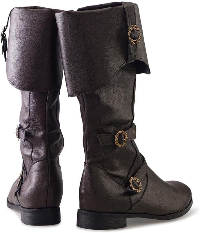 Men's Faux Leather Medieval Boots Viking Pirate Costume Boots Renaissance Faire Cosplay Shoes - Image 5