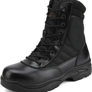 Steel Toe Boots for Men Safety Industrial & Construction Military Work Boots Slip Resistant ASTM F2413-18, TROOPER-STL